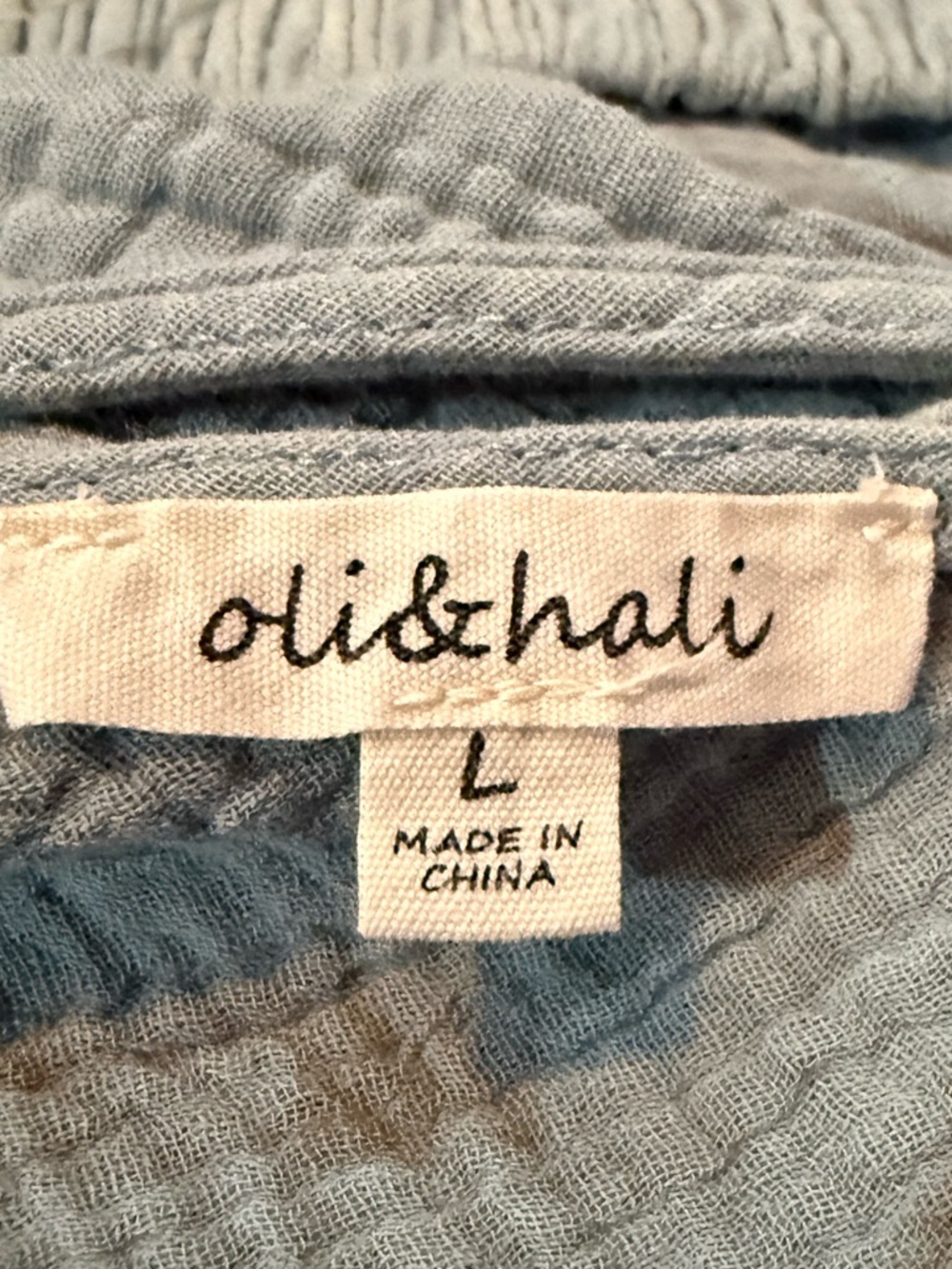 Oli & Hali Sage Gauze Ruffle-Cuff Peasant Top - Picture 5 of 7